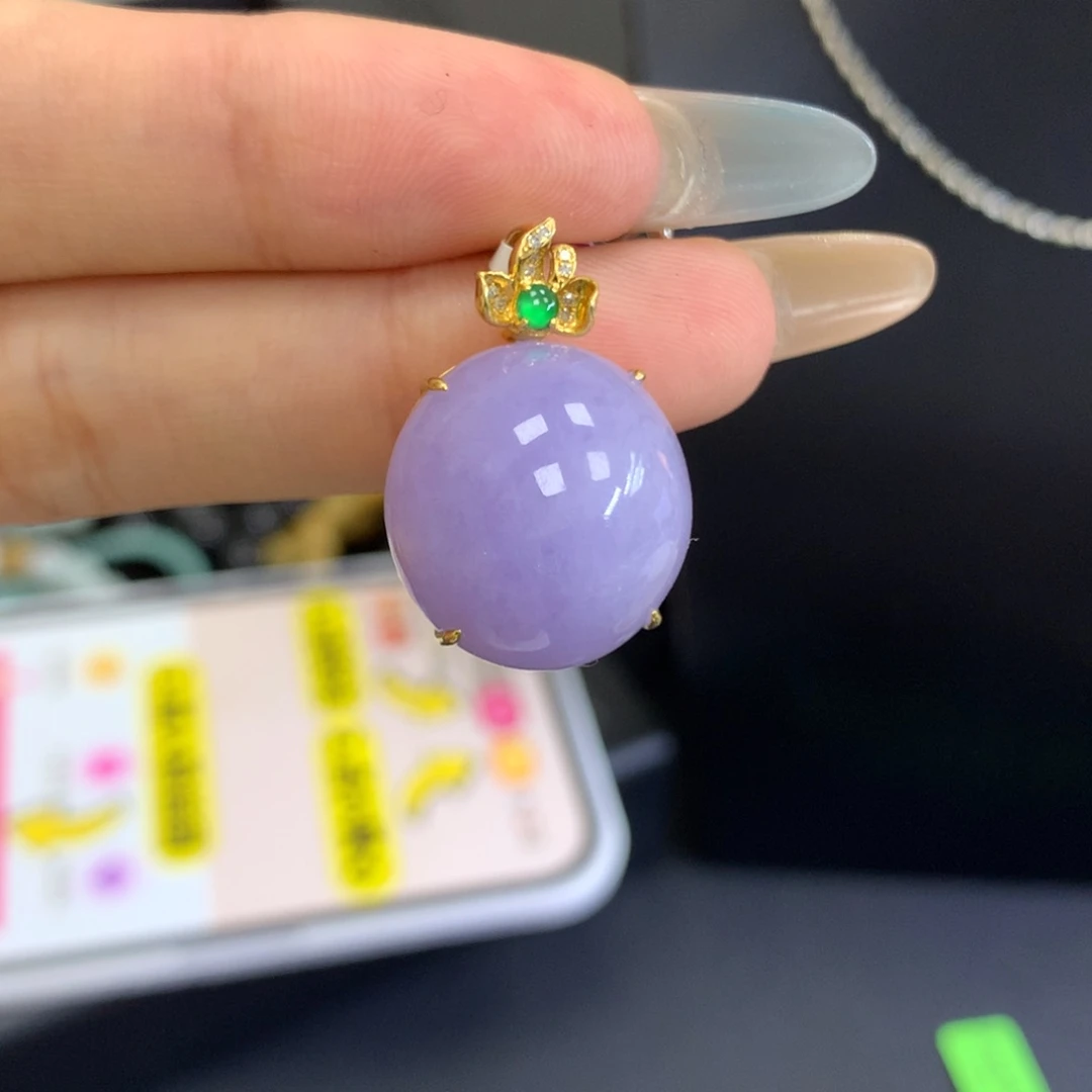 【闪购商品】翡翠18K金镶嵌颈饰玉*翡翠