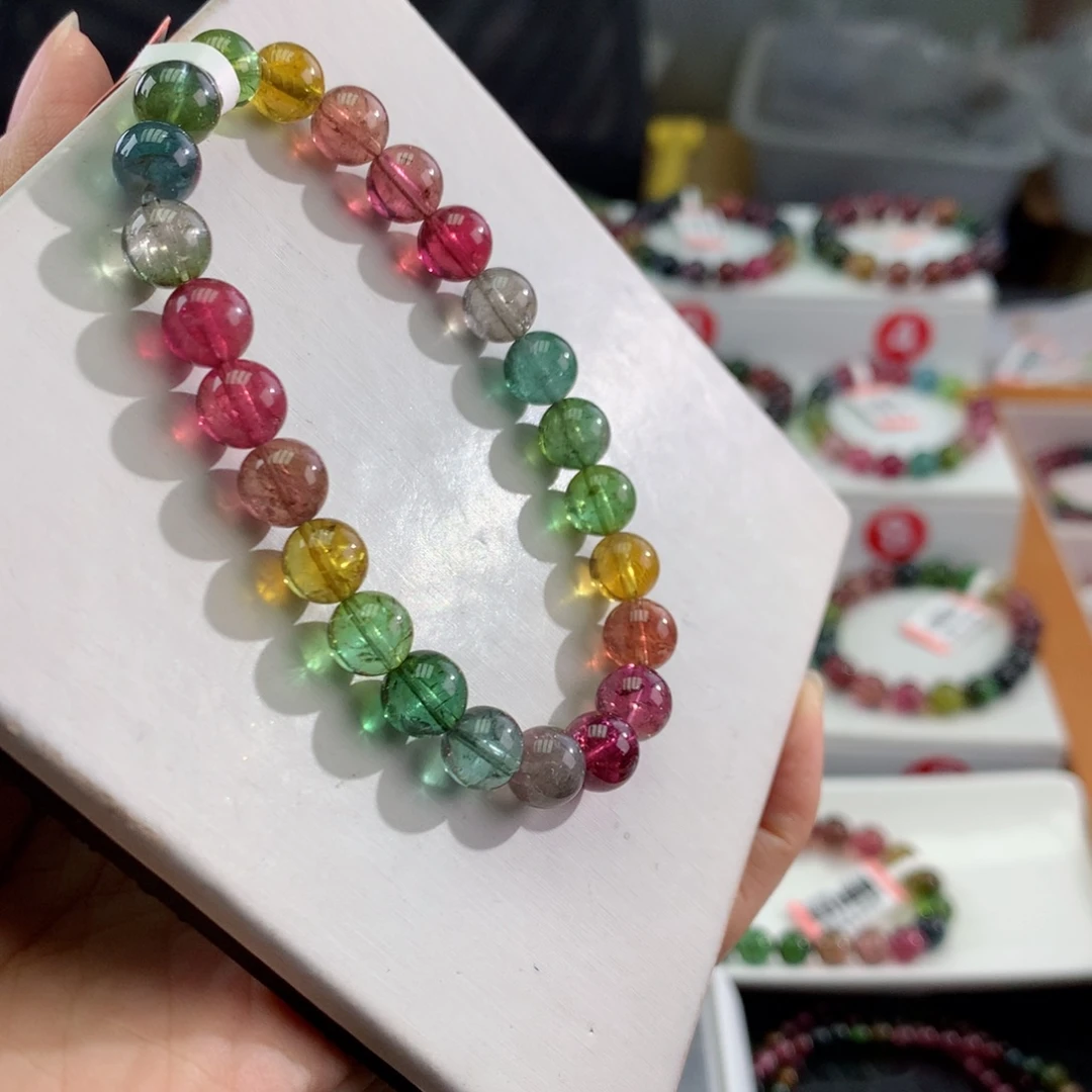 未镶嵌手链碧玺   8mm。