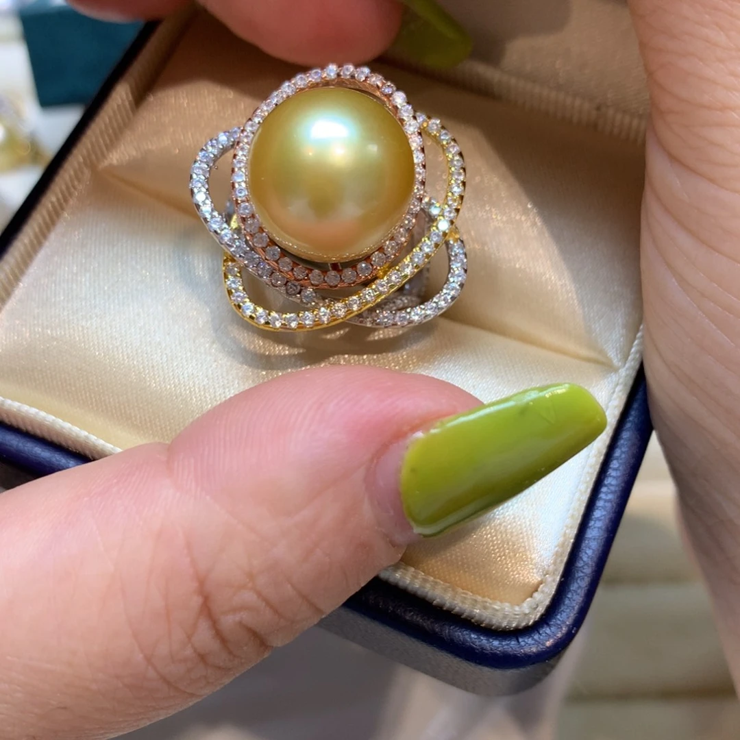 海水珍珠戒指银S925镶嵌