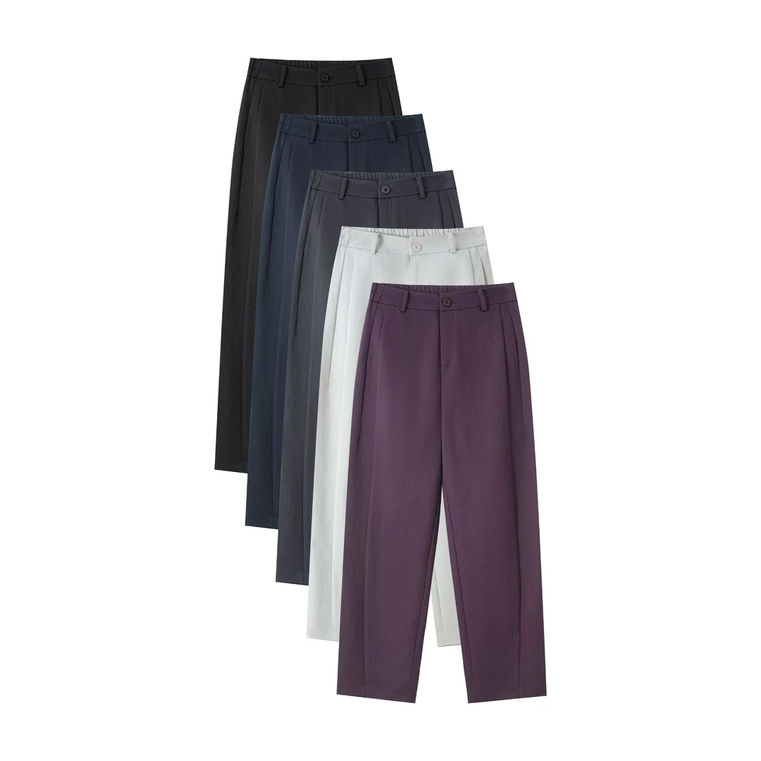 【云柔棉】免烫抗皱自带天然棉感休闲镰刀直筒裤秋季新款-55806