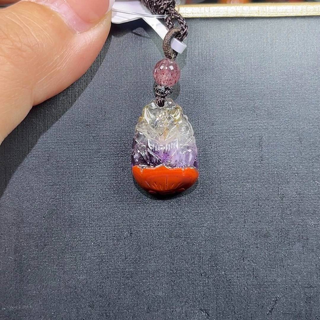 未镶嵌珠宝半成品水晶极光吊坠