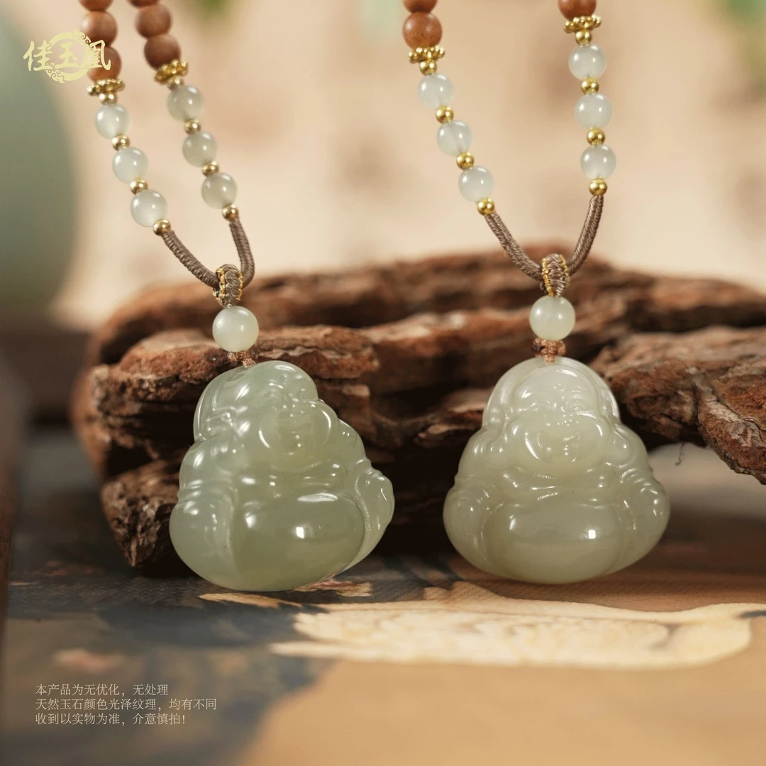 【福宝】和田玉25m佛公+冰透+雪山料+精致吊坠 多样性发一件