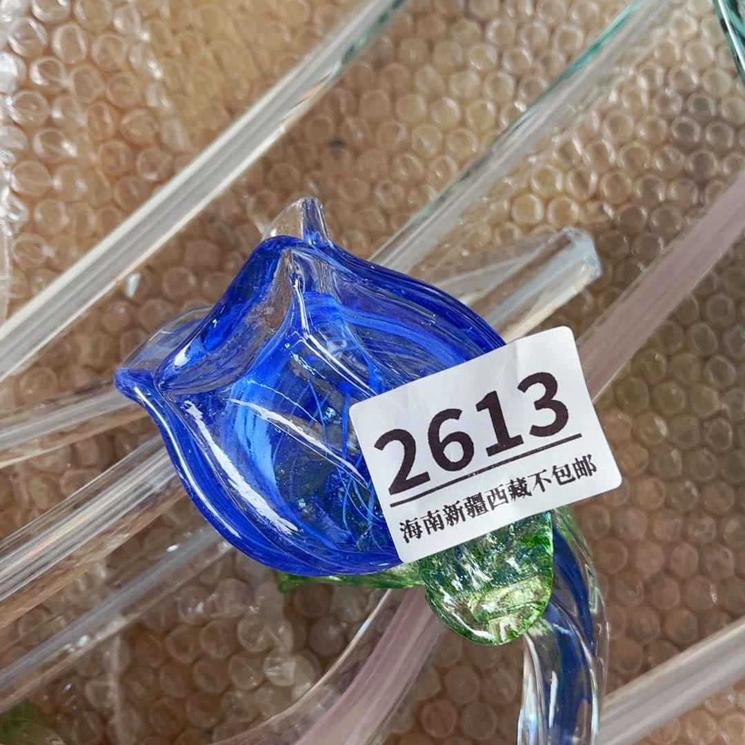 琉璃2613蓝色妖姬玫瑰 花瓶摆件