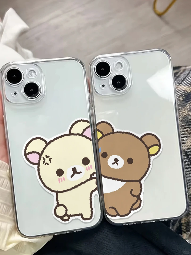 情侣轻松熊适用苹果iphone16promax小米15华为70手机壳14太空12MT