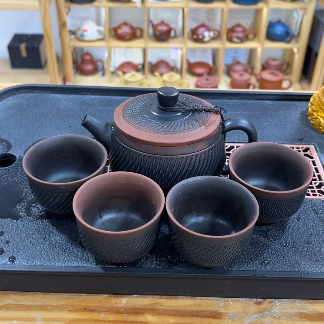 茶壶紫砂汉瓦（一壶四杯）