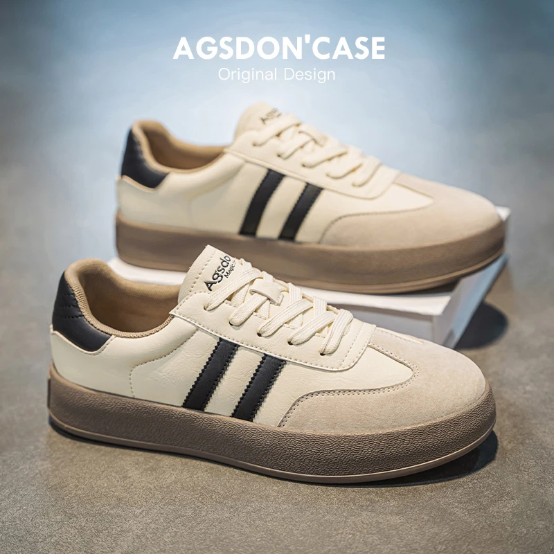 奥古狮登男士板鞋休闲百搭韩版潮流学生时尚复古德训鞋新款男鞋