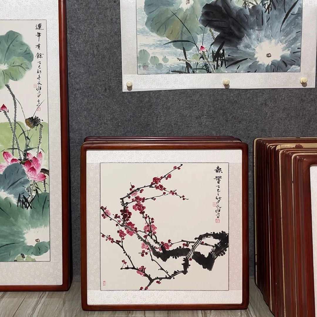 国画书画作品带框63×63