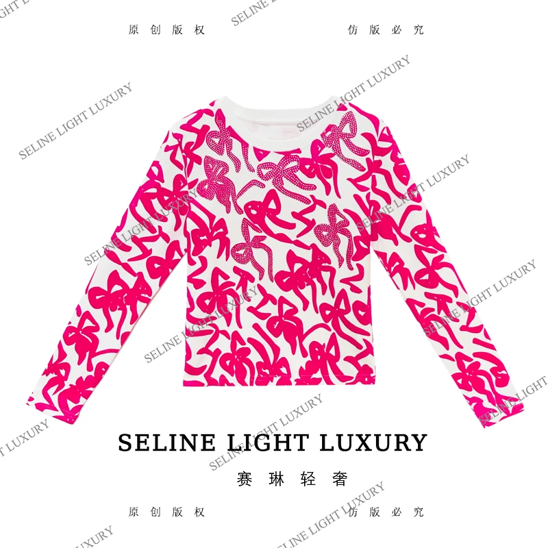 【25Q-701】七 2025 SELINE 新款时尚轻奢气质长袖T恤