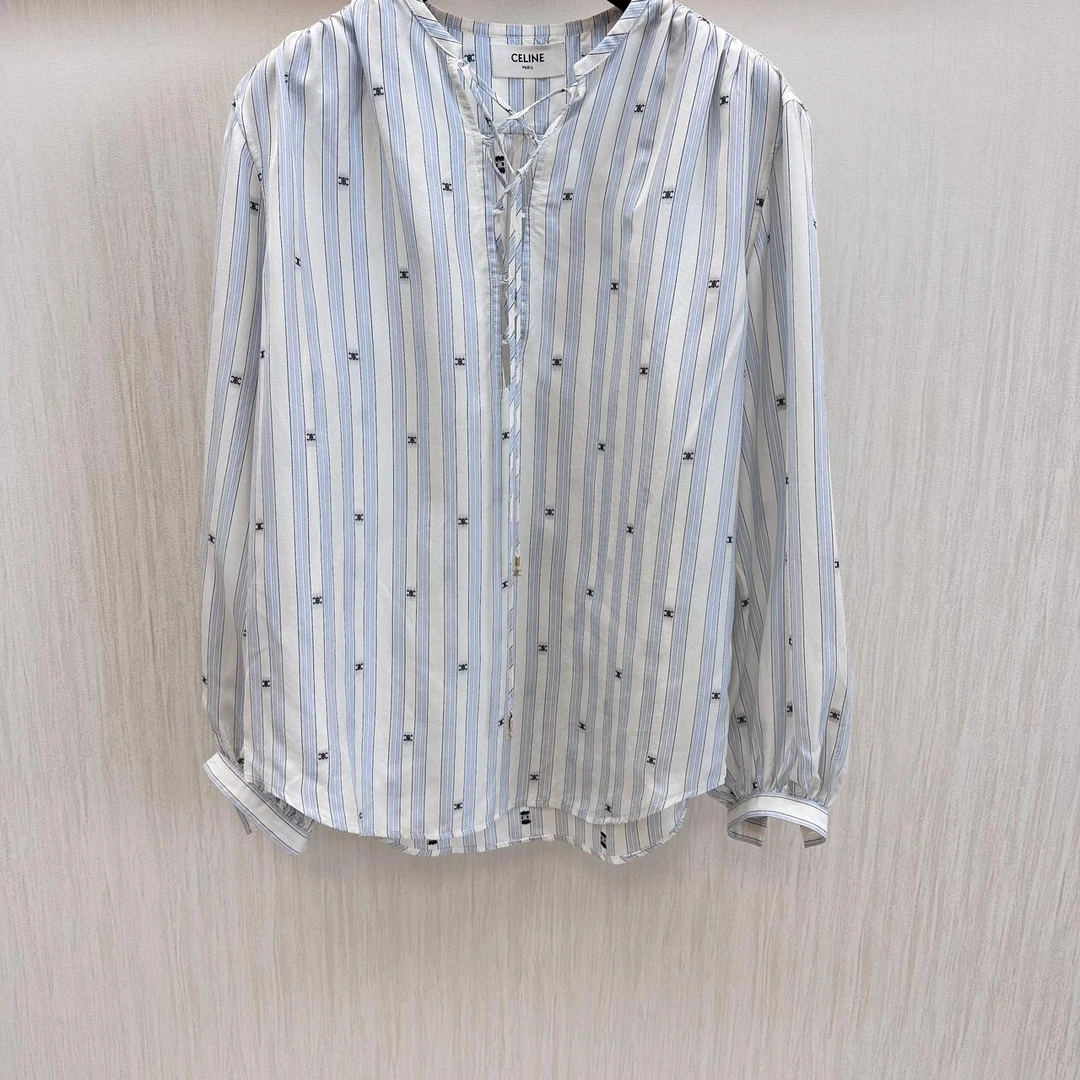 Celine蓝白条纹衬衣 160