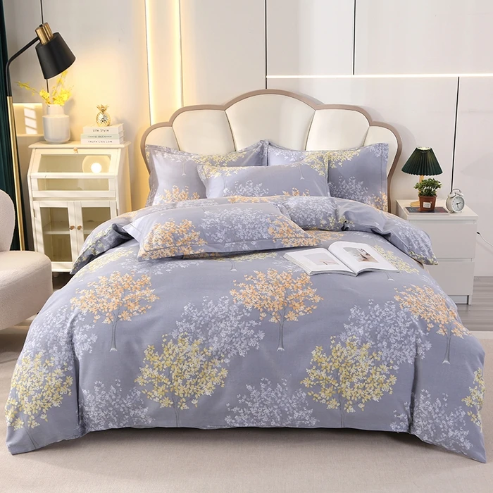 新款加厚斜纹面磨毛纯棉四件套亲肤宿舍学生单人