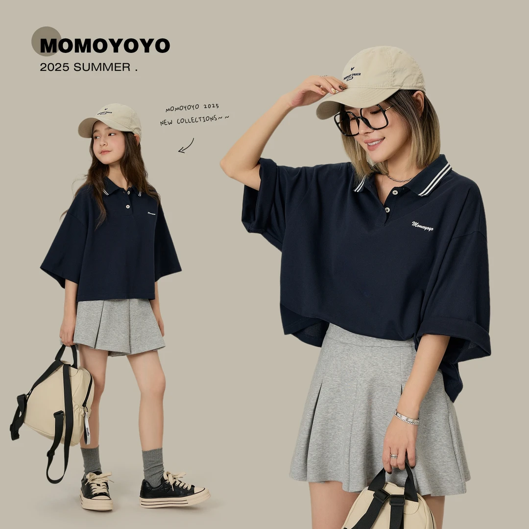 辰辰妈【学院坐标】亲子儿童女童男宝大人一家四口POLO衫 7784D-1