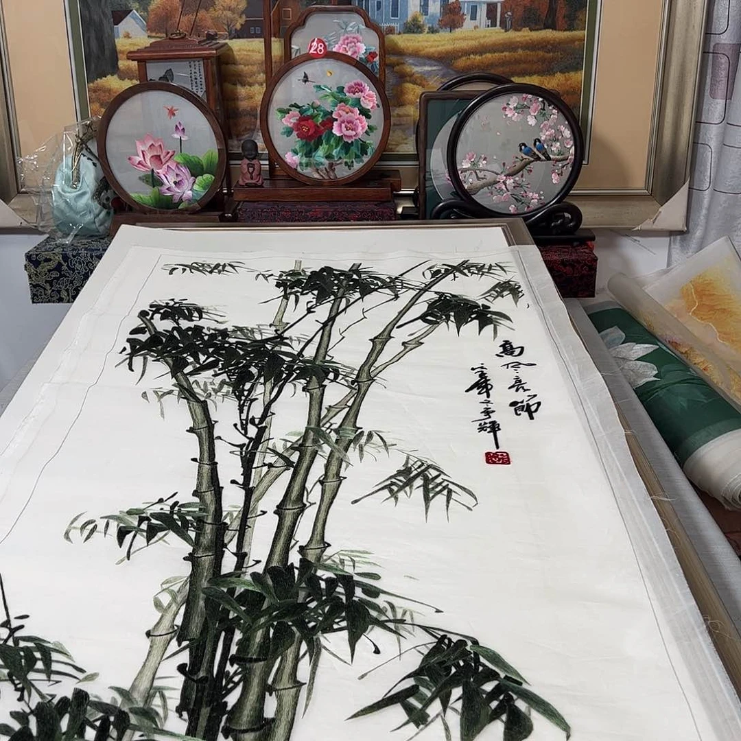 织绣纯手工刺绣画