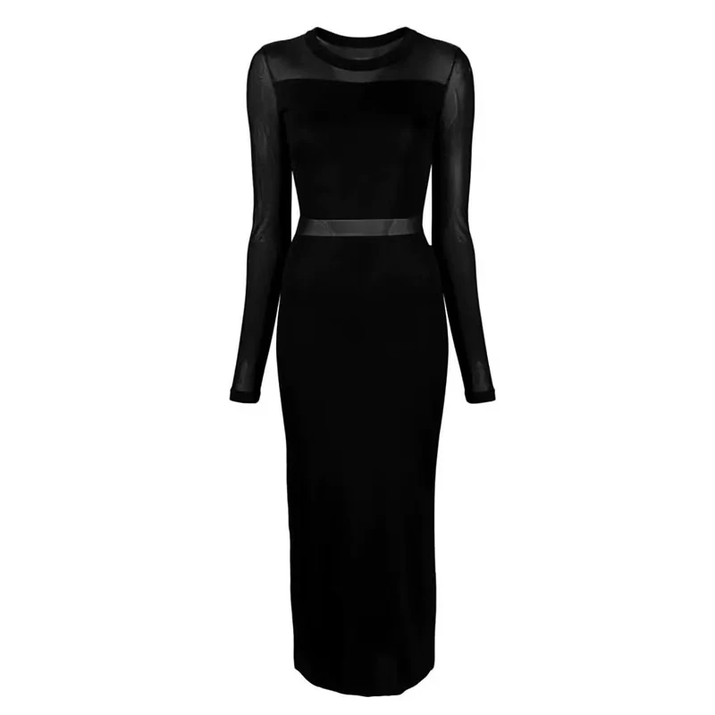 优选头家半透视显瘦连衣裙女轻奢性感薄纱包臀裙2688短2986长