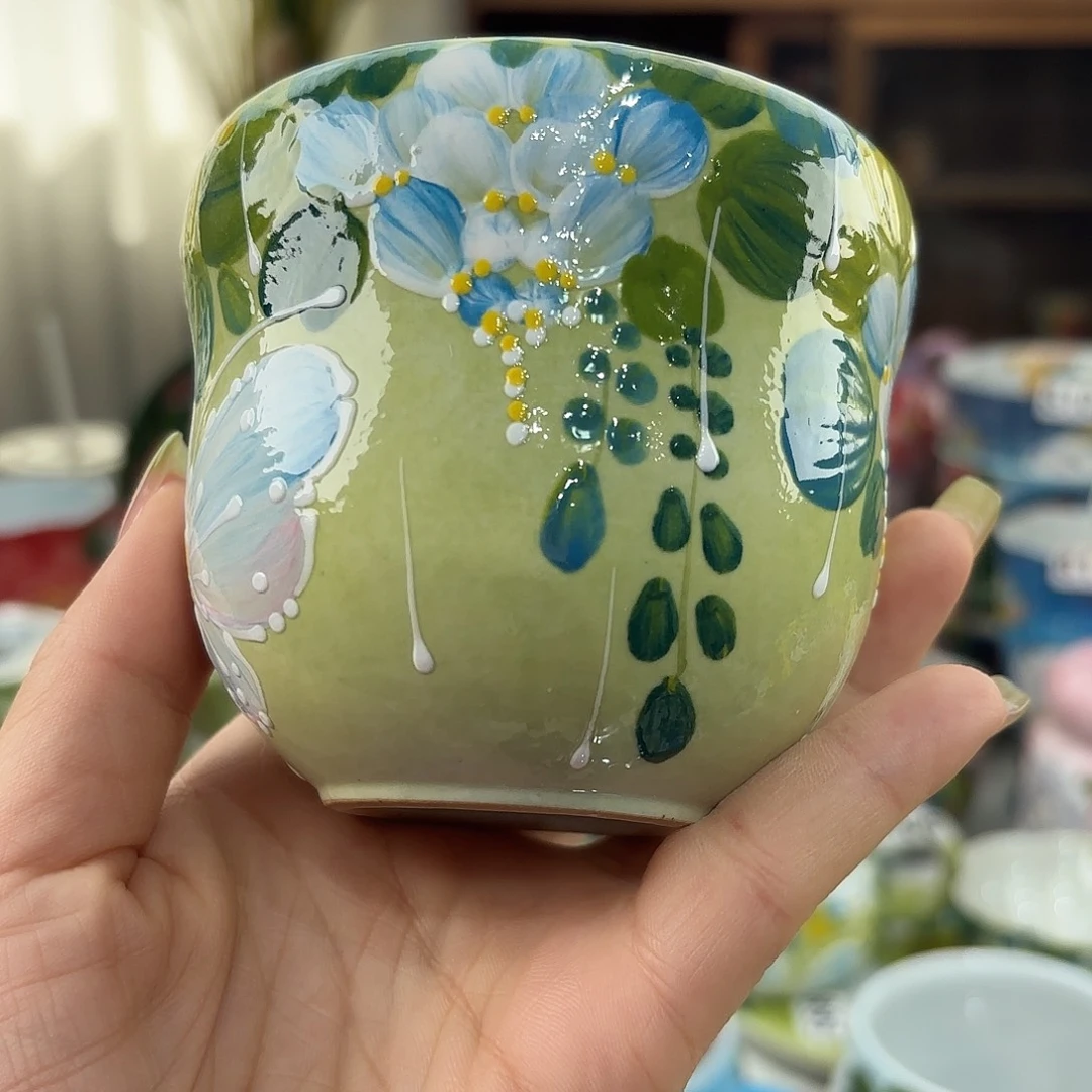 瓷片景德镇手绘高温釉下彩陶瓷茶具