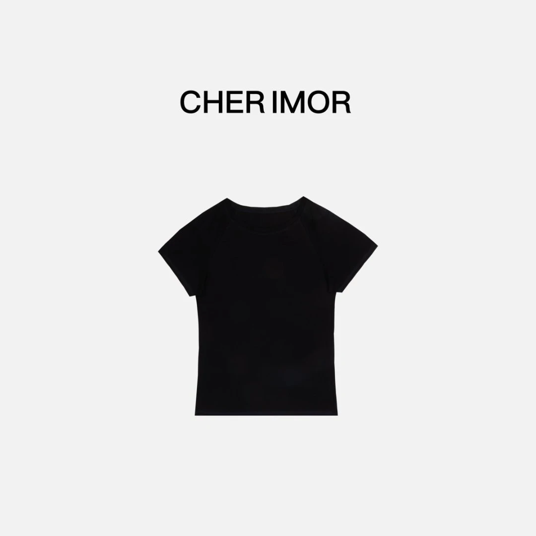 CHER IMOR【仲夏】基础圆领纯色百搭正肩短袖 163007 Hi Fortune