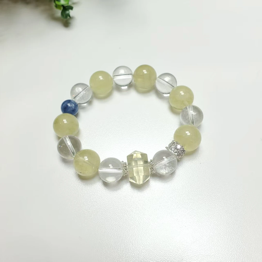 Q191【赵小姐】时尚百搭黄水晶白水晶单圈手链