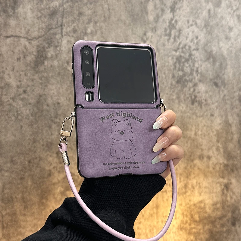 秋冬高地狗斜挎适用华为purax手机壳手绳magicvflip2新pocket2壳
