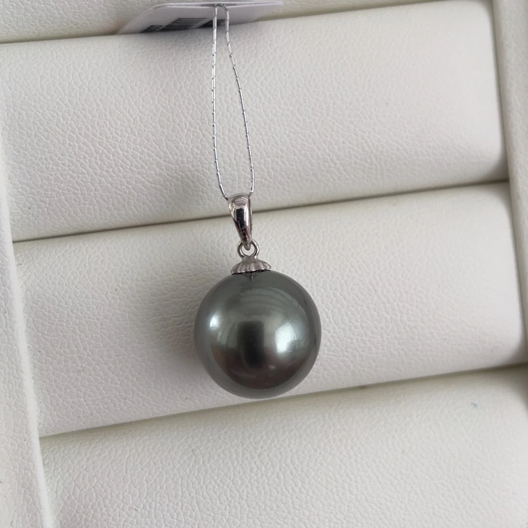 18K金镶嵌海水珍珠吊坠(不含链)13.3mm