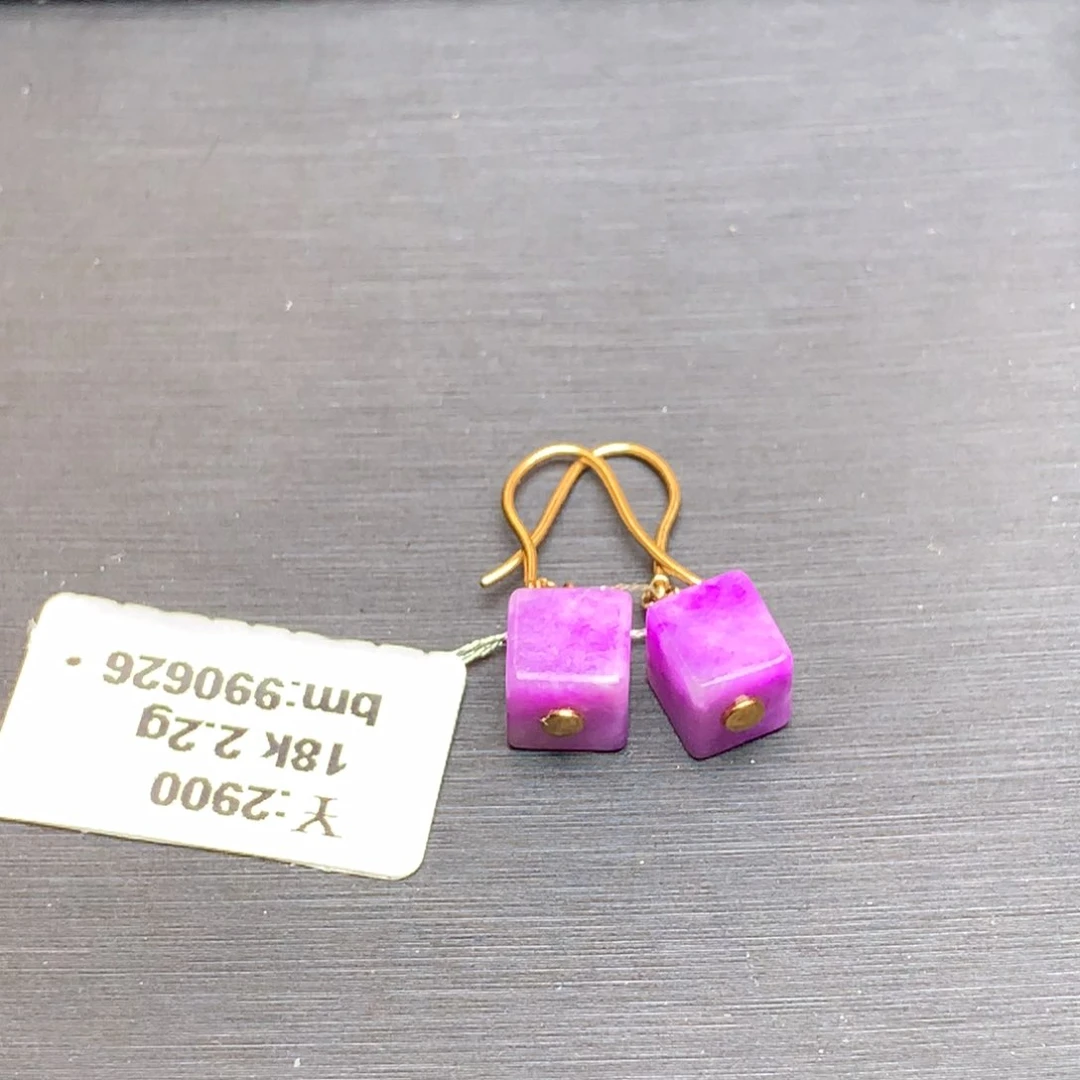 苏纪石（舒俱来）耳饰18K金镶嵌