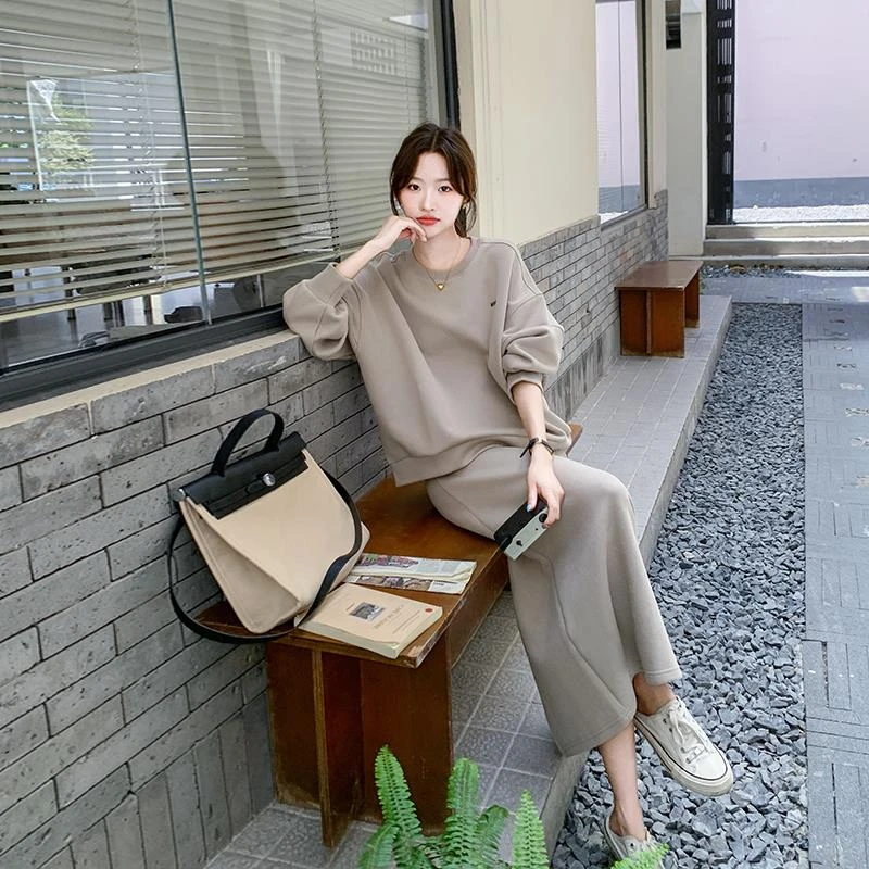 休闲气质卫衣套装裙女春季2025新款减龄复绑带蝴少女椰子短裙