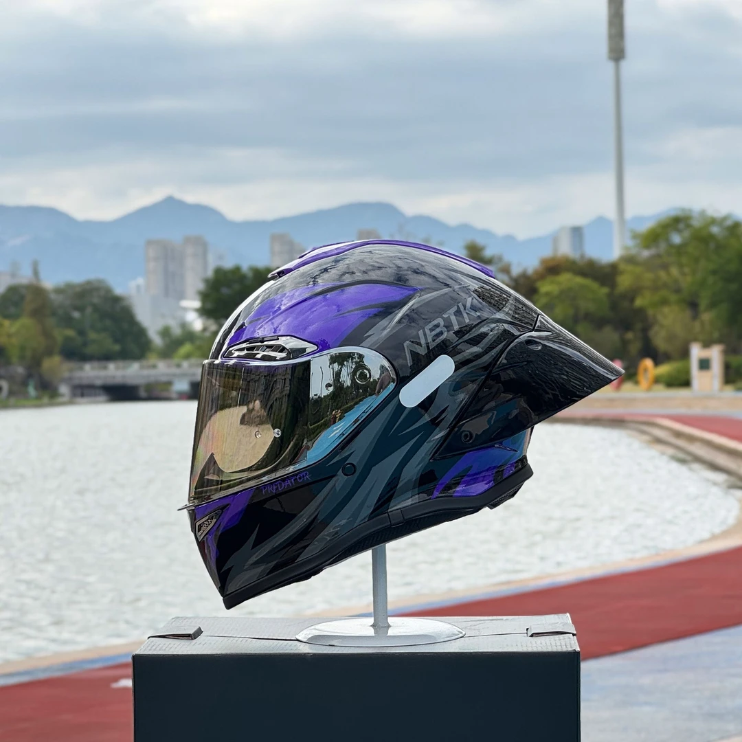 NBTK全盔大尾翼R50仿赛街车复古内置眼镜槽成人3C摩托车头盔