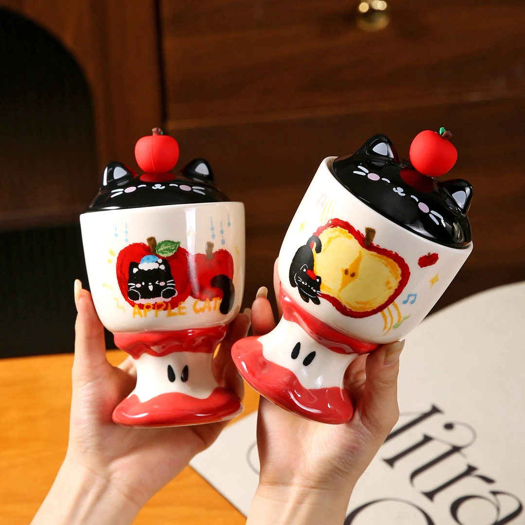 生日礼物可爱女生猫咪苹果马克杯情侣喝水杯家用咖啡杯伴手礼礼盒