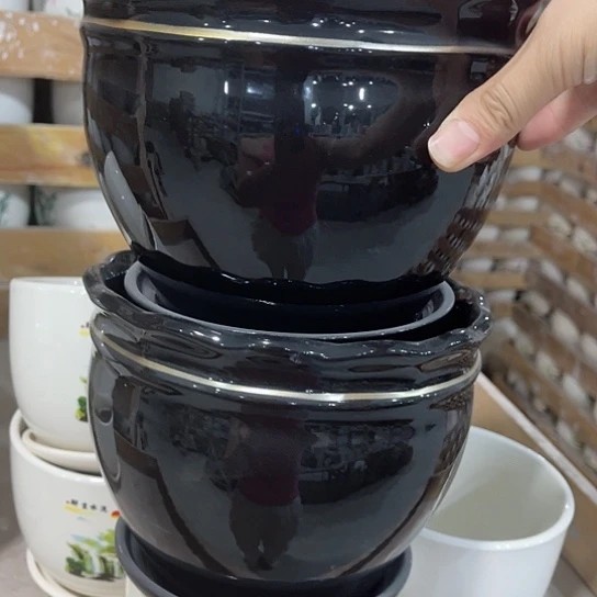 多肉绿植陶瓷花盆9.9包邮，有孔