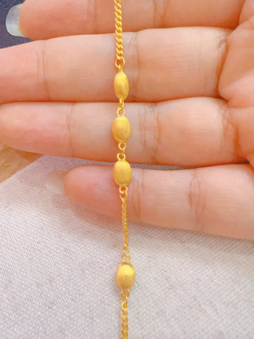 足金999橄榄珠5G黄金手链足金手链黄金首饰5220