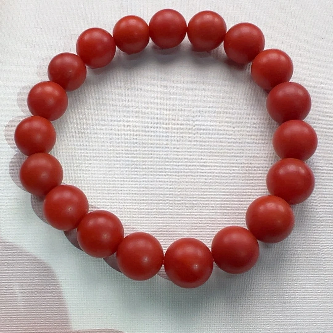 手链未镶嵌南红玛瑙保山东山磨砂锦红手串9+