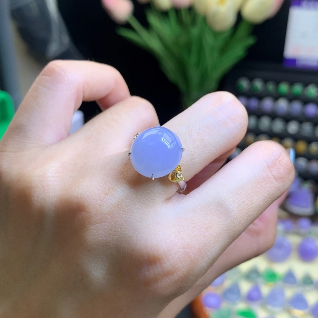 翡翠18K金镶嵌颈饰天然