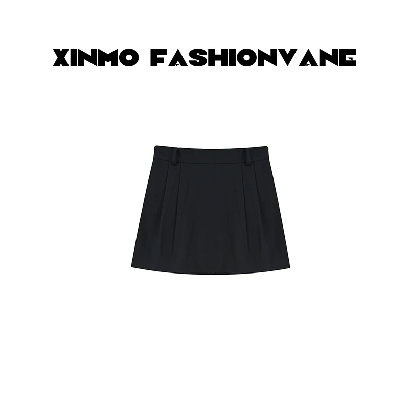 【婉婉】时尚气质显瘦半身裙女简约百搭捏褶短裙潮牌女C24122502