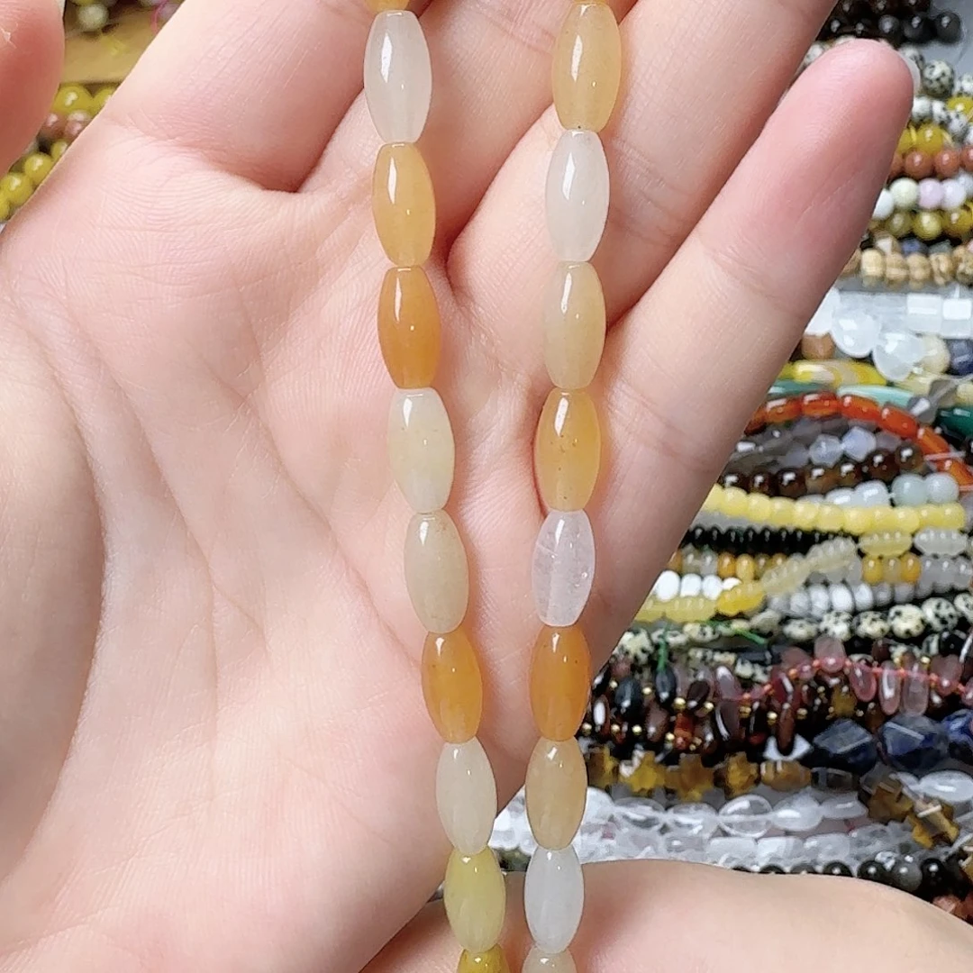 玛瑙/玉髓未镶嵌珠宝半成品金丝玉米珠一条
