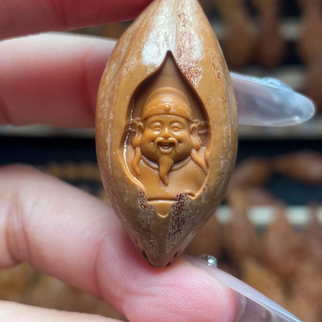 橄榄核把件三星报喜