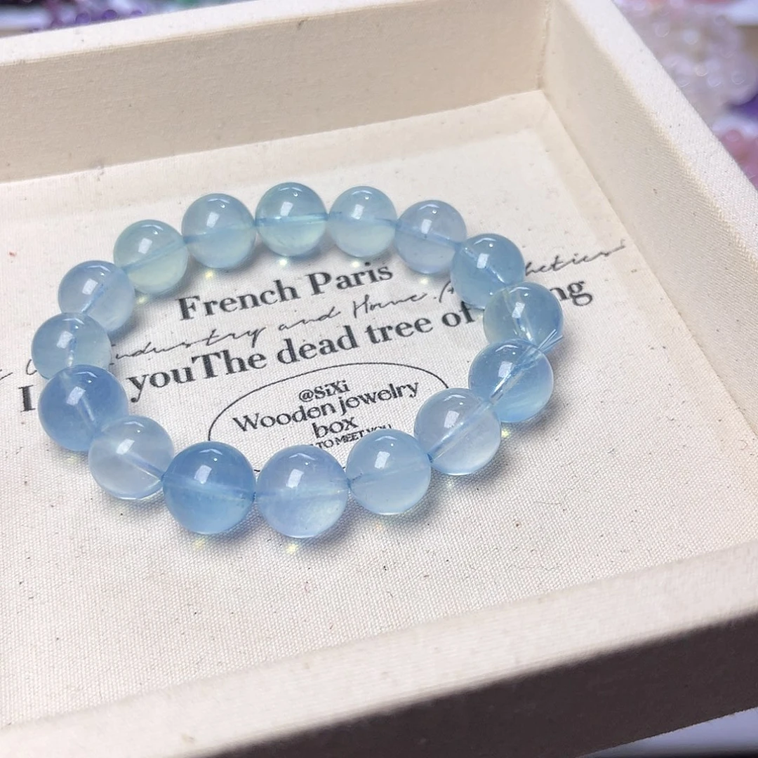 水晶手串未镶嵌让****呀天然水晶12mm