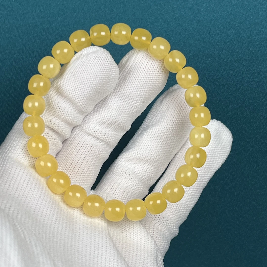 G2831天然原矿蜜蜡 手串 8*7.5mm支持复检