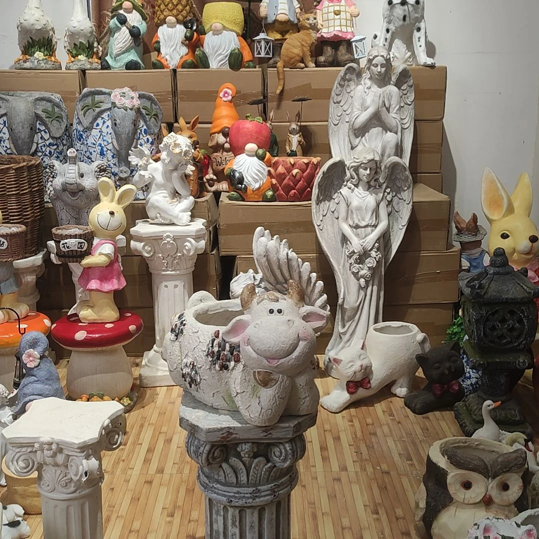 树脂氧化镁牛牛花盆