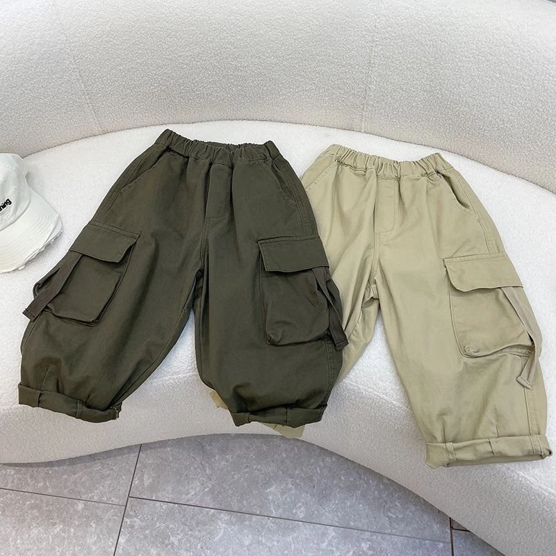 童泰【断码】男童裤子儿童工装裤新款韩系童装2025秋款帅气时