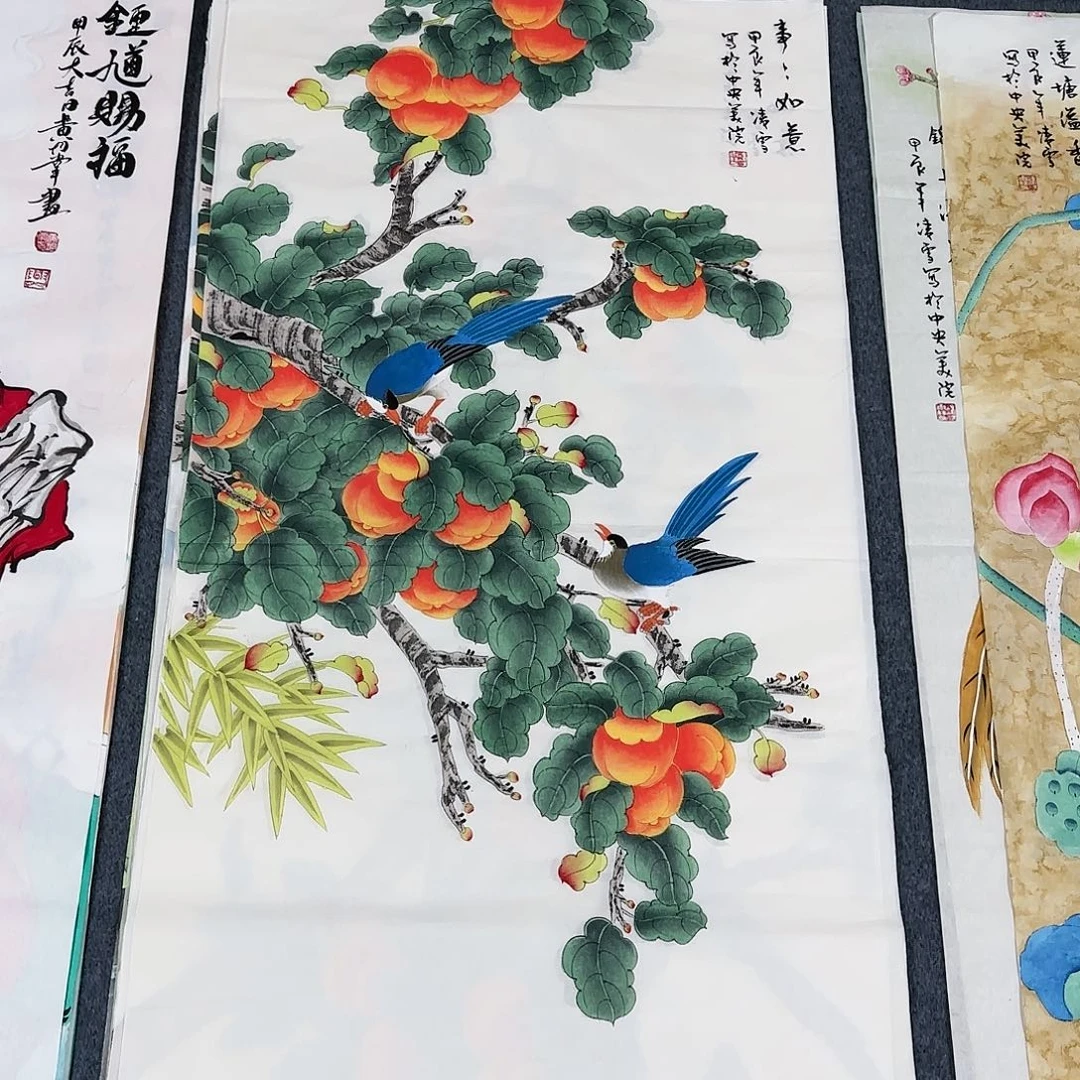 国画尺寸70X138手绘作品