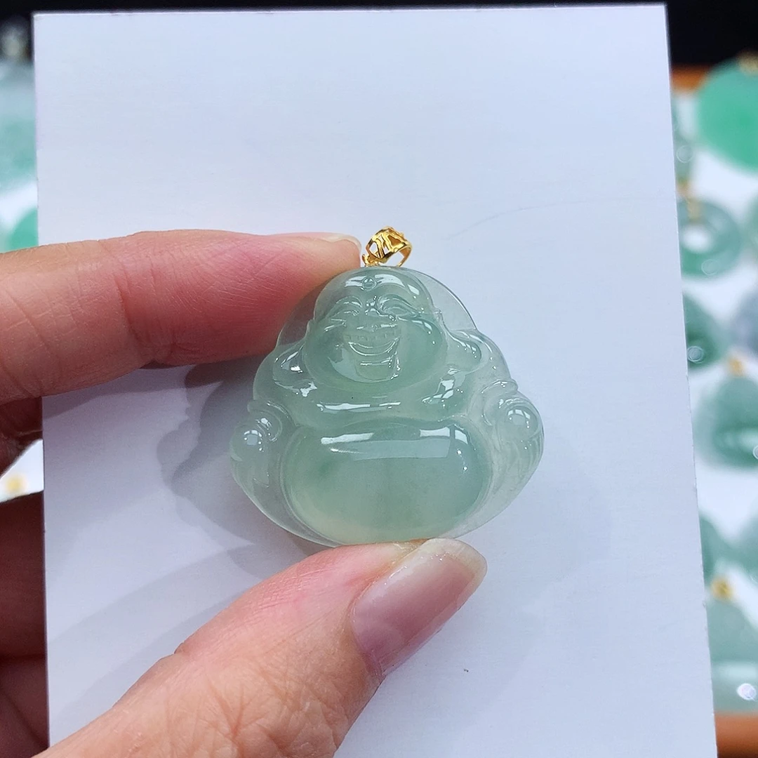 颈饰18K金镶嵌翡翠翡翠吊坠
