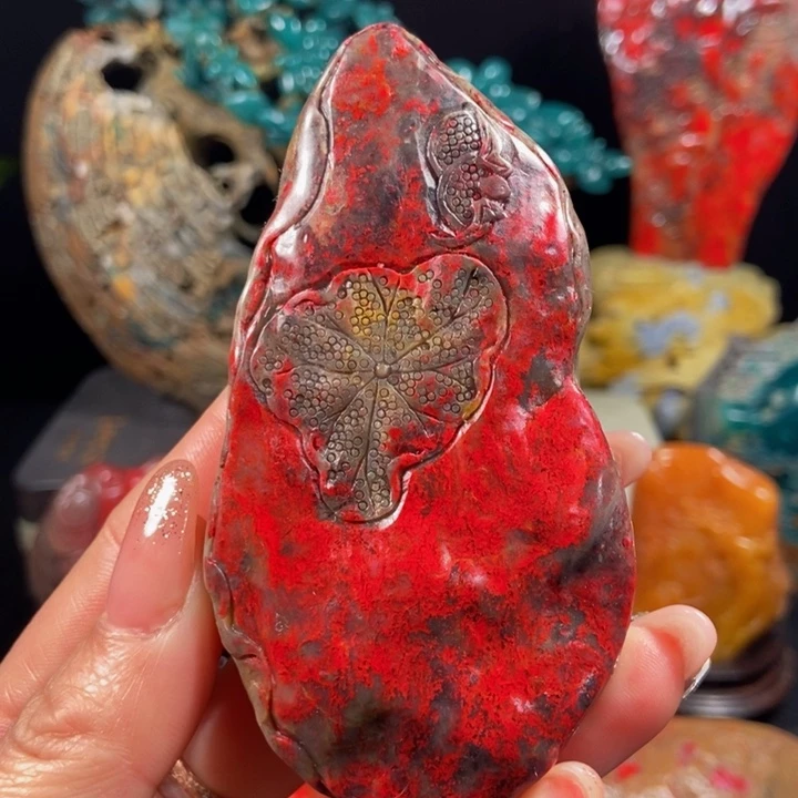 昌化鸡血石鸡血石小手把