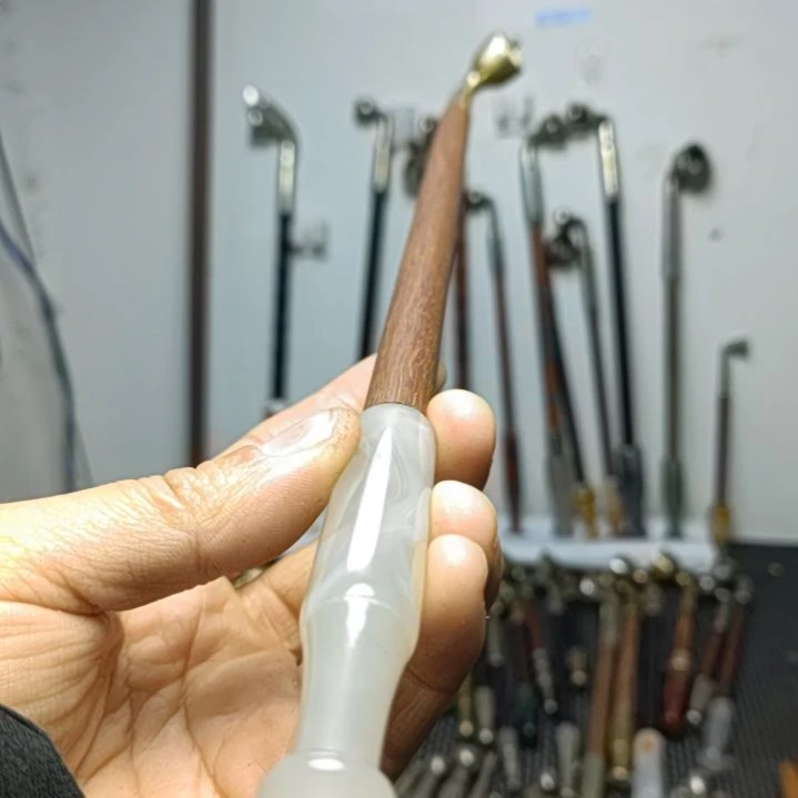 玛瑙/玉髓合金1玛瑙烟嘴黄铜