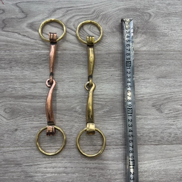 新款口衔铁马嚼纯黄铜红铜材质马匹装备马嚼马衔批发马具藏式