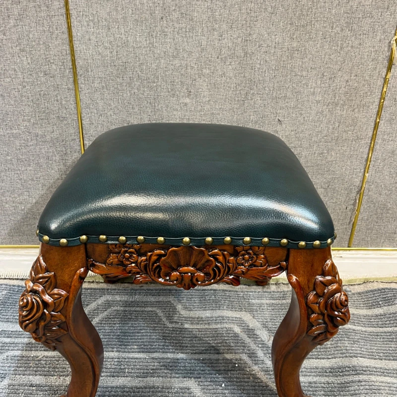 ZD677妆凳 460*460*430真皮美式脚踏坐具