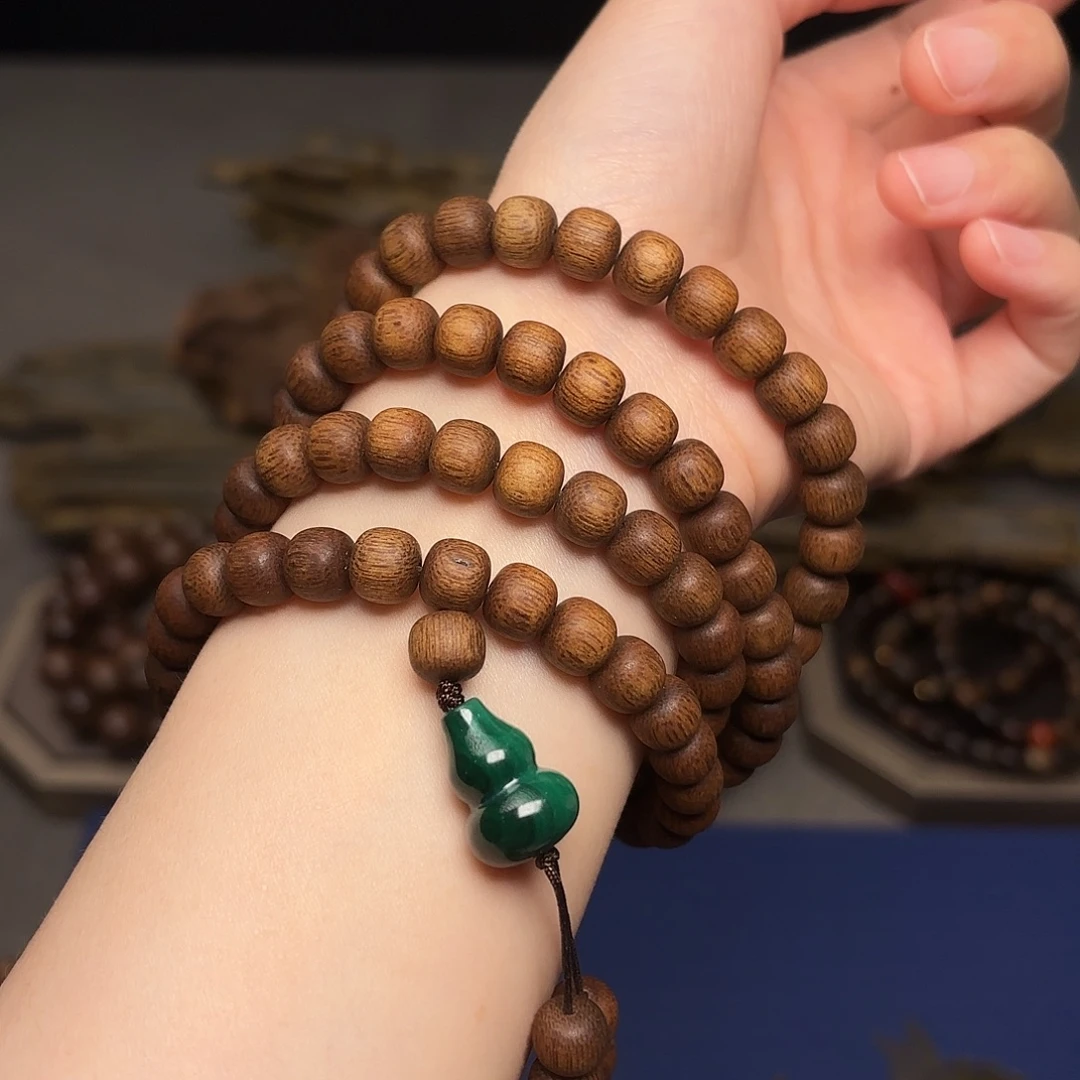 沉香手串越南芽庄白棋楠黄油熟结0.8×108配珠