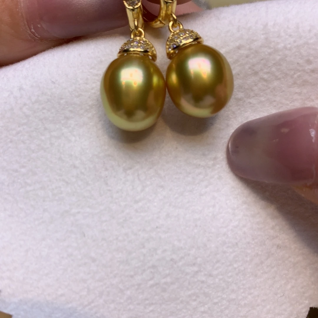 银S925镶嵌耳饰海水珍珠