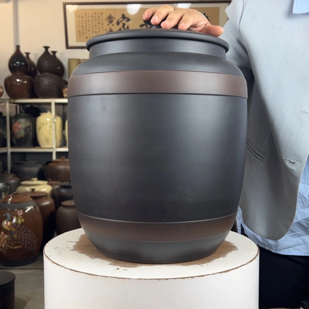 徐*15饼茶缸纯手工素罐