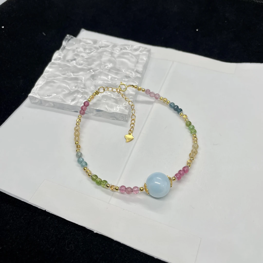 高净碧玺海纹石手链s925 KT25061602