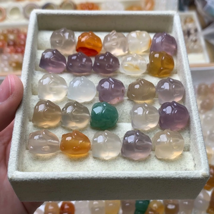 玛瑙/玉髓未镶嵌玛瑙趴趴猫/只