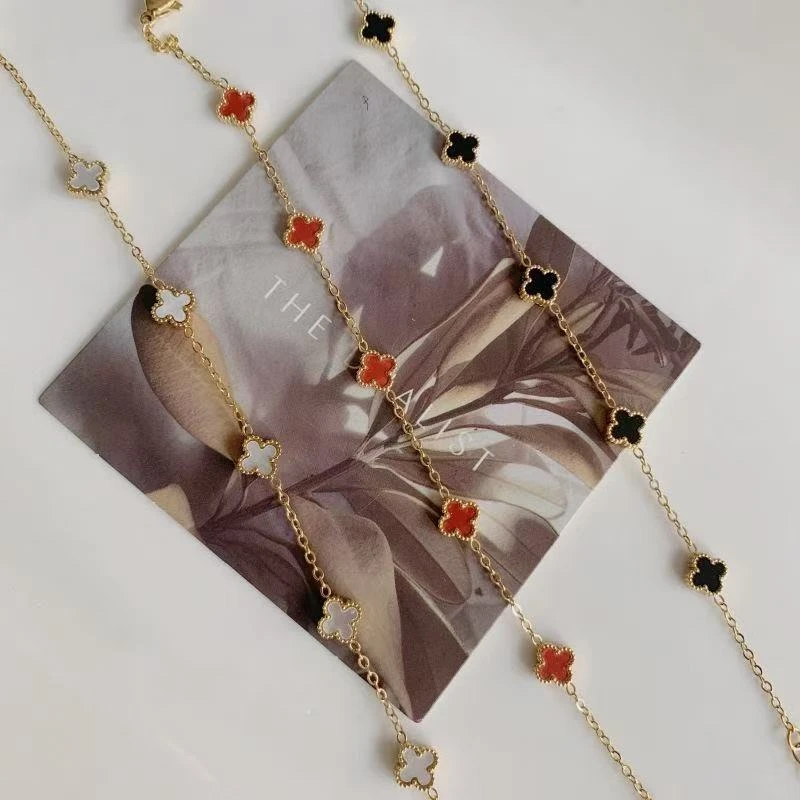 钛钢手链 mini7mm四叶草手链