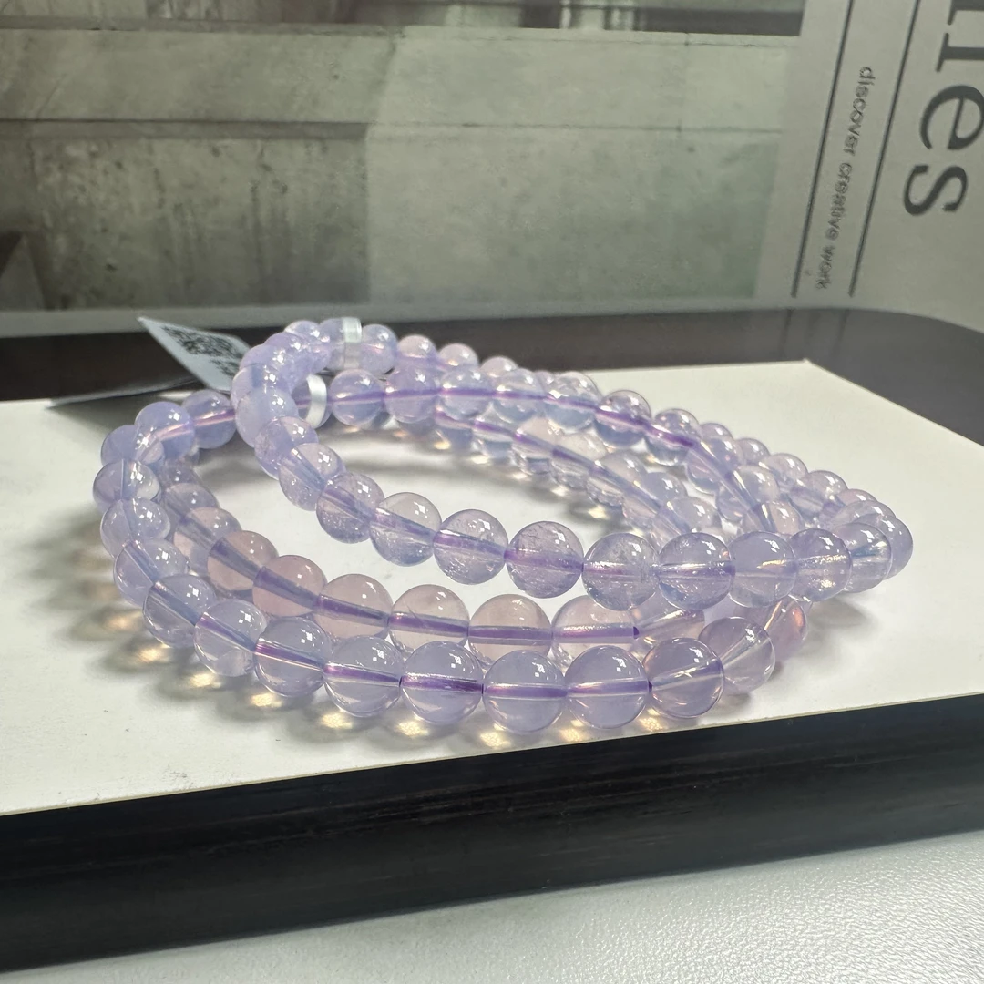 【书记甄选】天然紫玉晶单圈手链 多样性发一 约6mm 1784YW